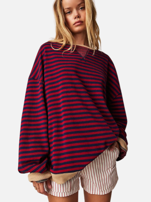 Lene | Colourful Oversized Striped Sweatshirt