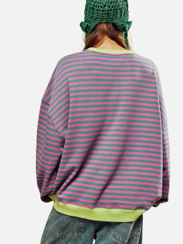 Lene | Colourful Oversized Striped Sweatshirt