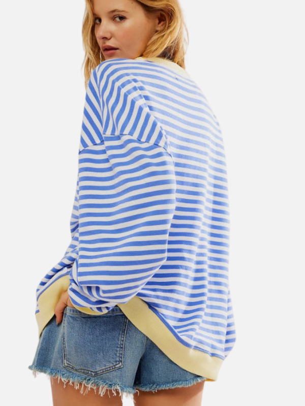Lene | Colourful Oversized Striped Sweatshirt