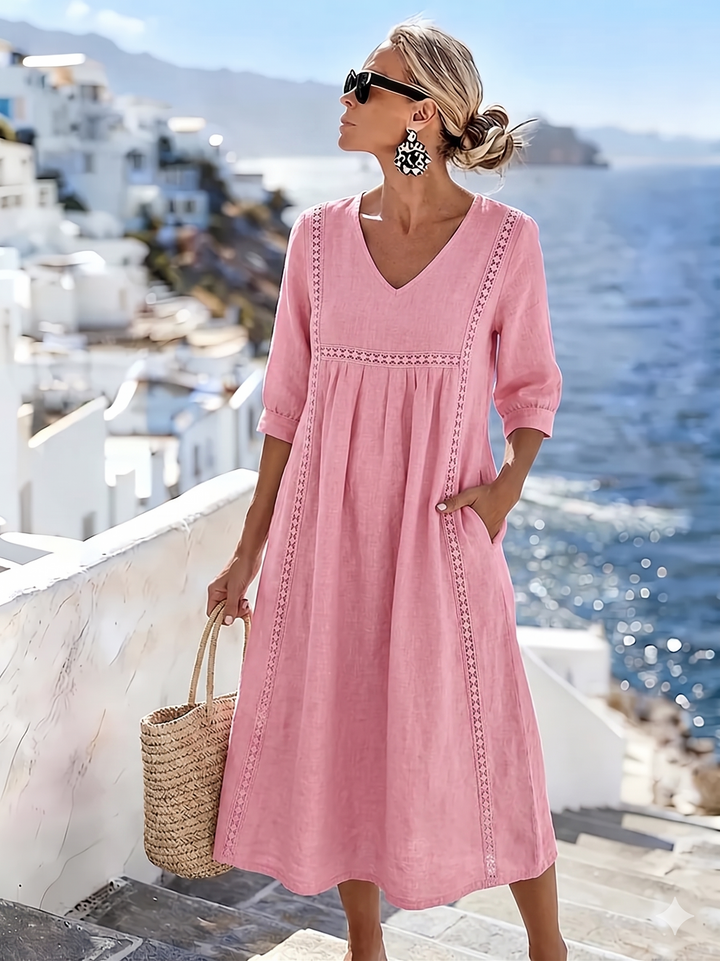 Helena - Casual, Loose Patchwork Lace Dress