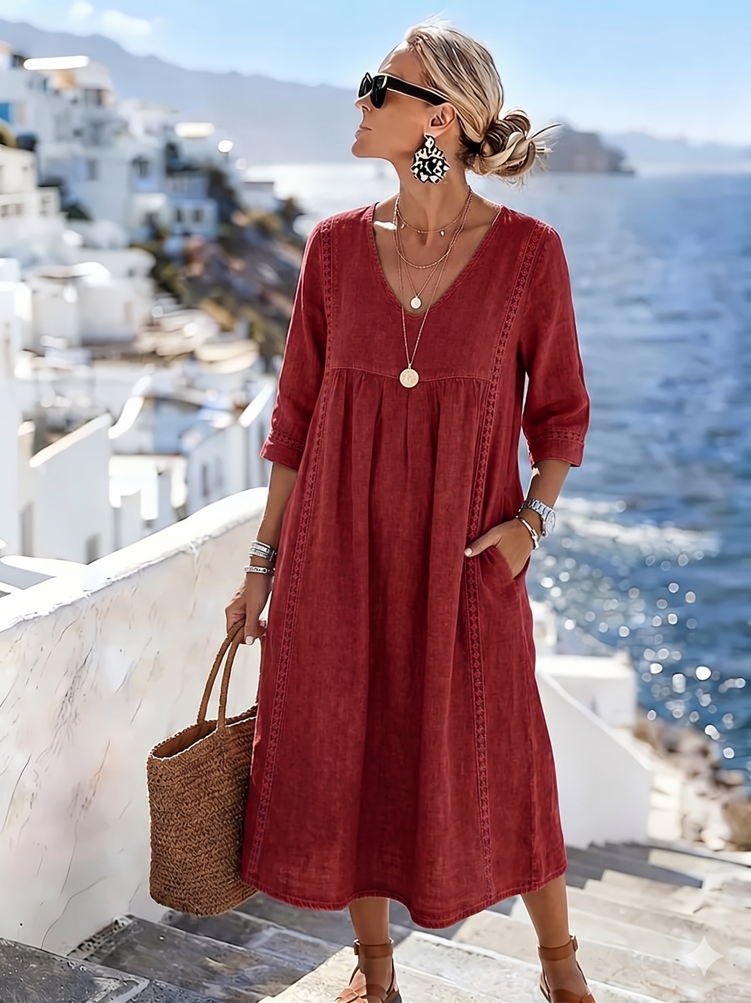 Helena - Casual, Loose Patchwork Lace Dress