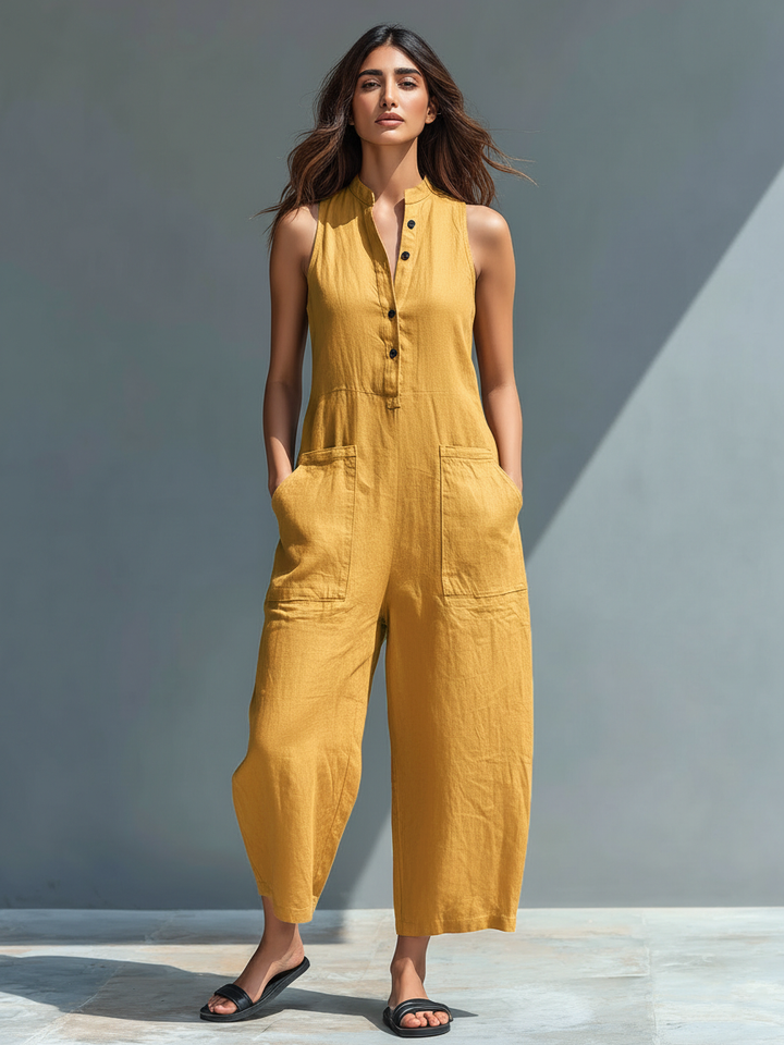 Sleeveless Linen Jumpsuits