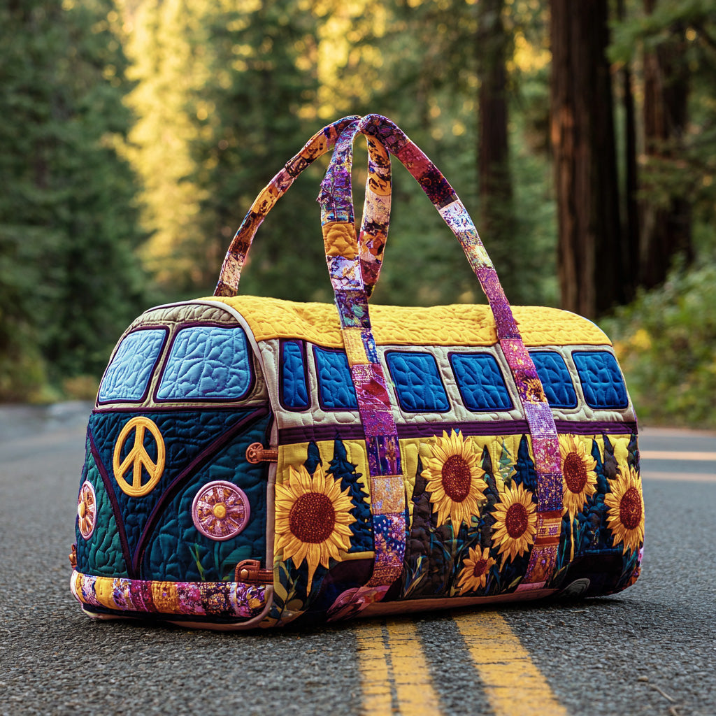 Quilted Travel Bag - Colorful Hippie Van