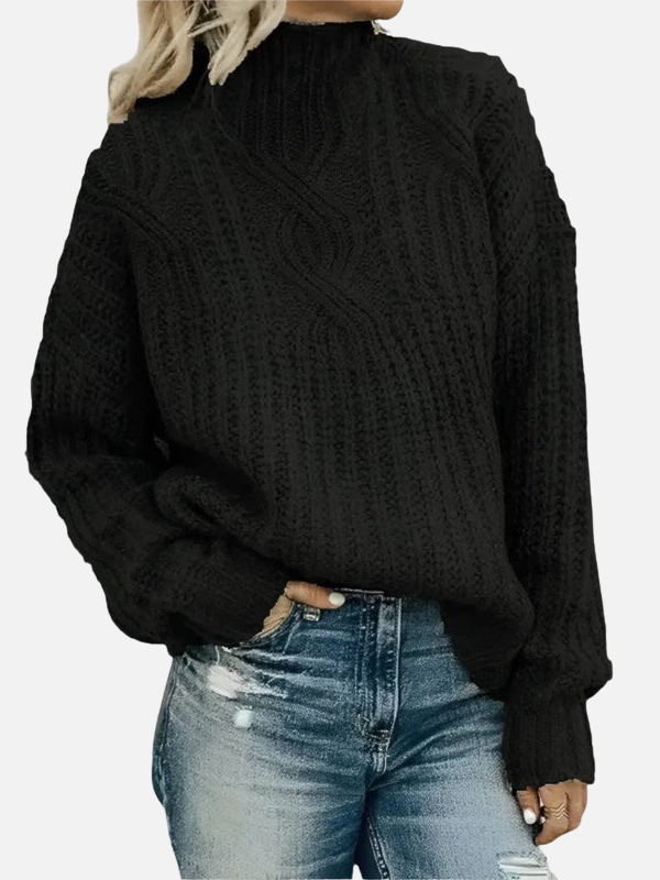 Mette | High Neck Cable Knit Sweater