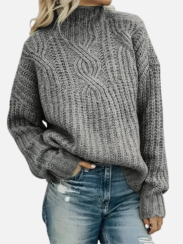 Mette | High Neck Cable Knit Sweater