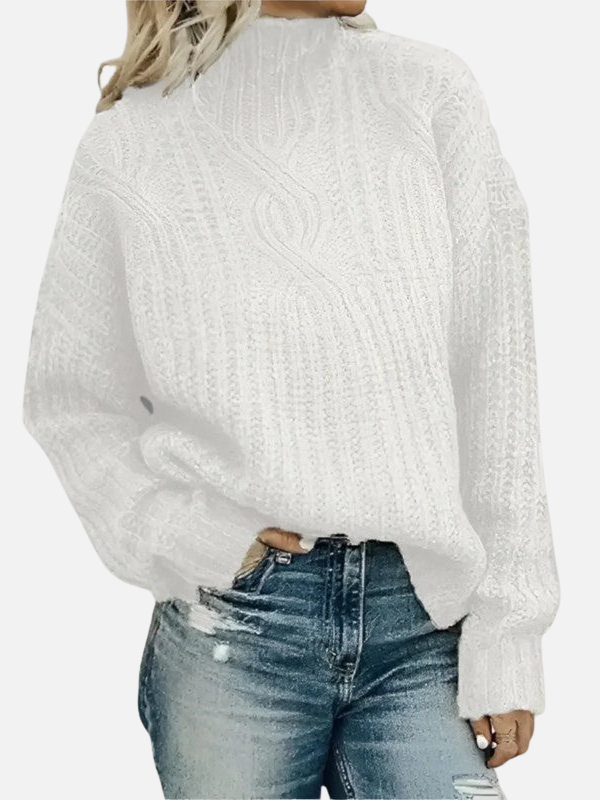 Mette | High Neck Cable Knit Sweater