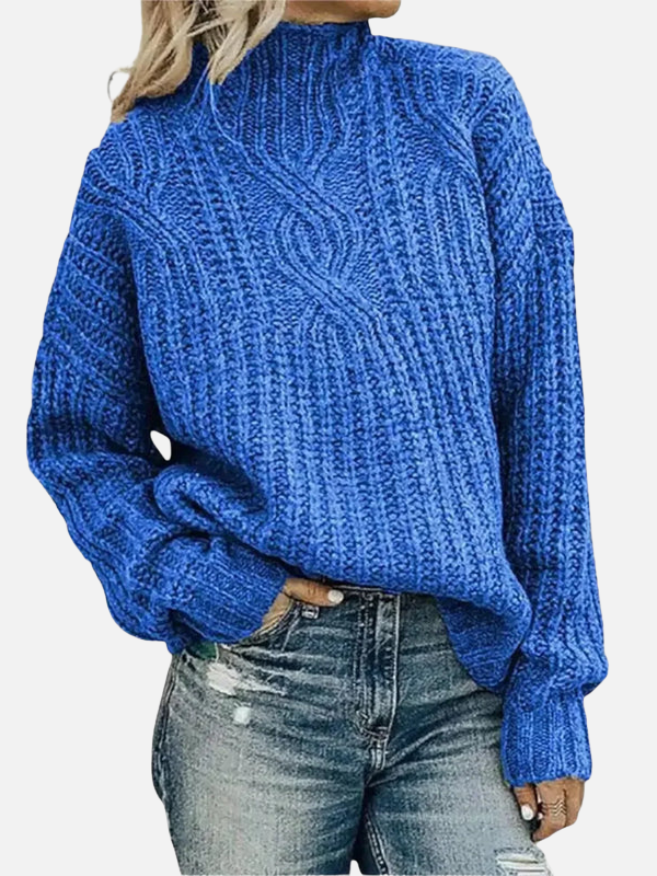 Mette | High Neck Cable Knit Sweater