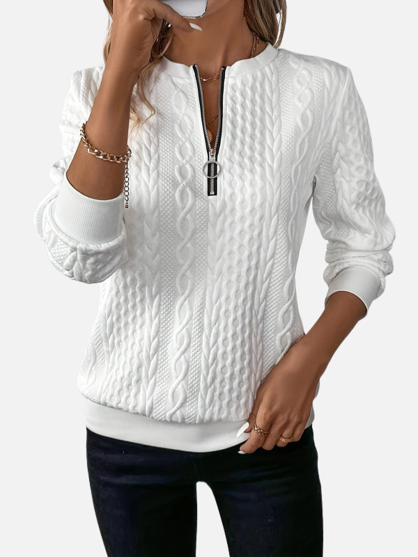 Ida | Half-Zip Pullover in Cable Knit