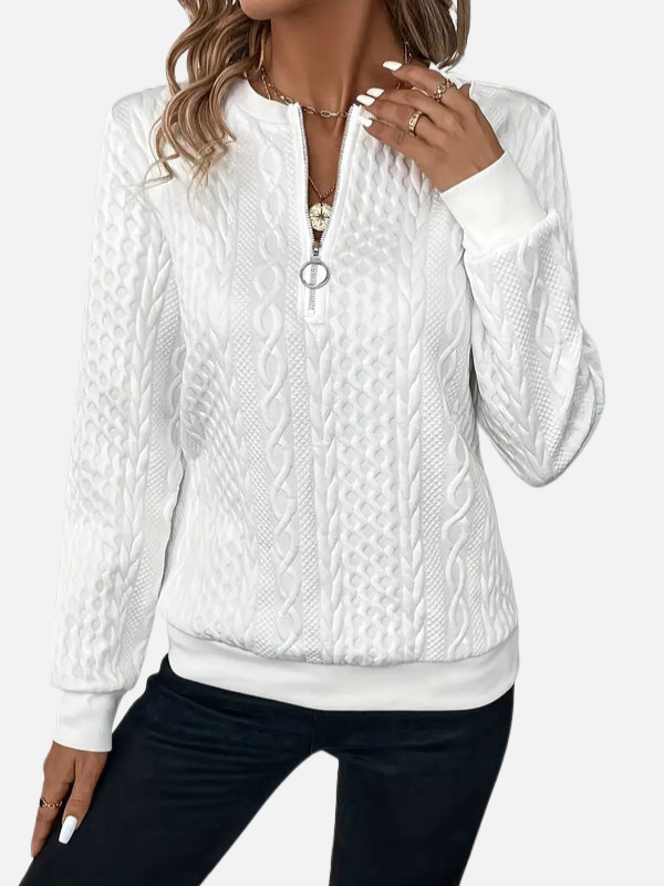 Ida | Half-Zip Pullover in Cable Knit
