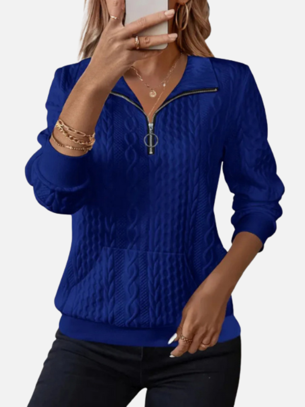 Ida | Half-Zip Pullover in Cable Knit
