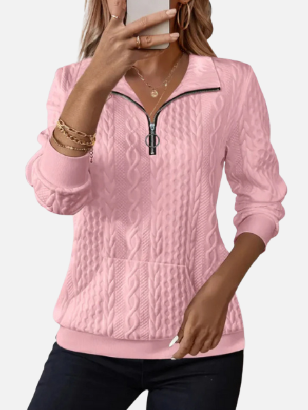 Ida | Half-Zip Pullover in Cable Knit
