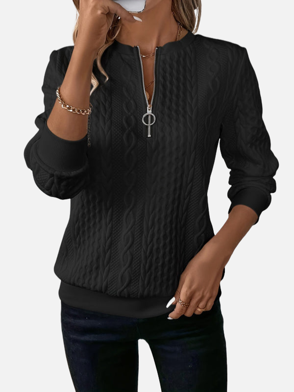 Ida | Half-Zip Pullover in Cable Knit