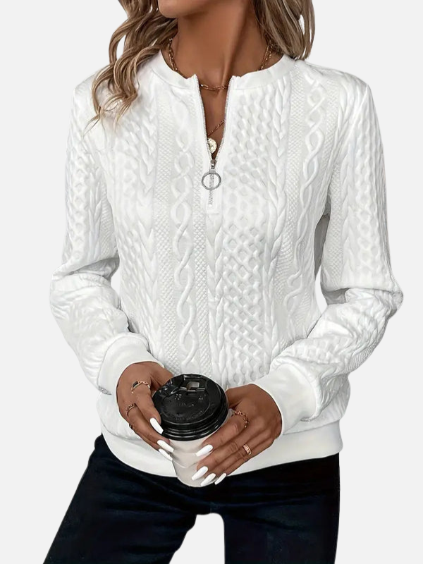 Ida | Half-Zip Pullover in Cable Knit