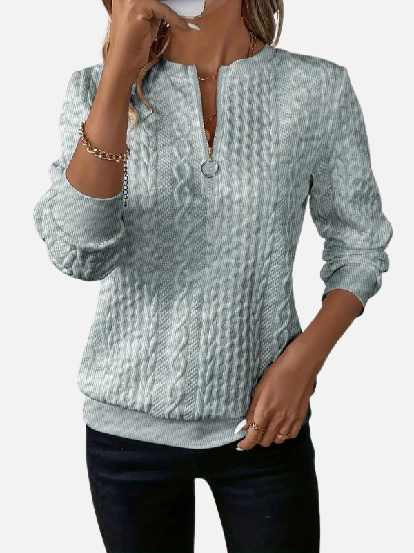 Ida | Half-Zip Pullover in Cable Knit