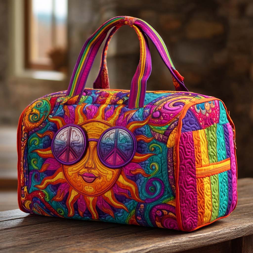 Quilted Travel Bag - Hippie Sun