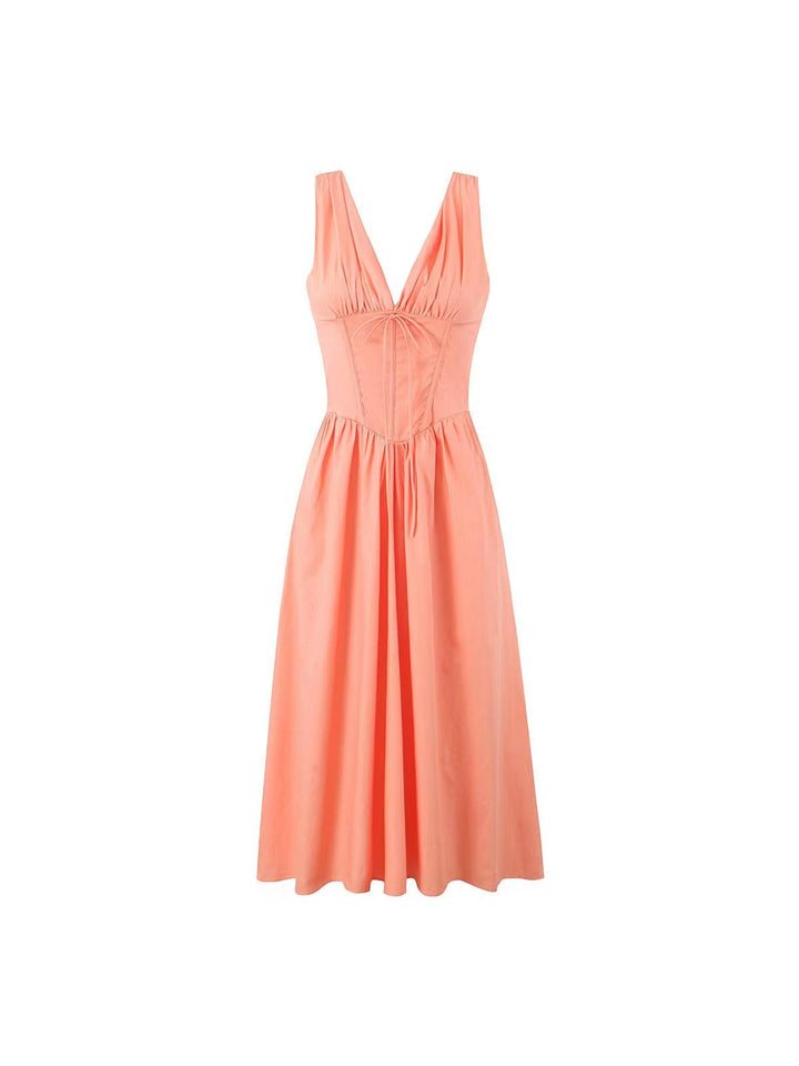 Ariana - V-Neck Corset Flare Midi Dress