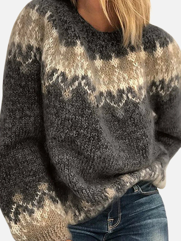 Ida | Icelandic Knitted Jumper with Round Neckline