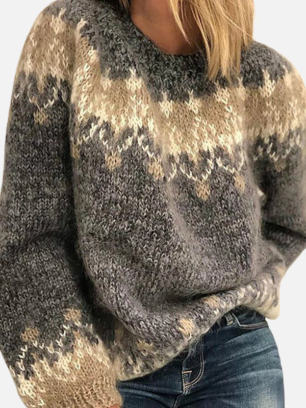 Ida | Icelandic Knitted Jumper with Round Neckline
