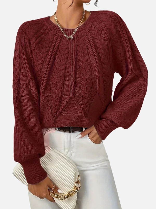 Mette | Cable Knit Jumper with Round Neck