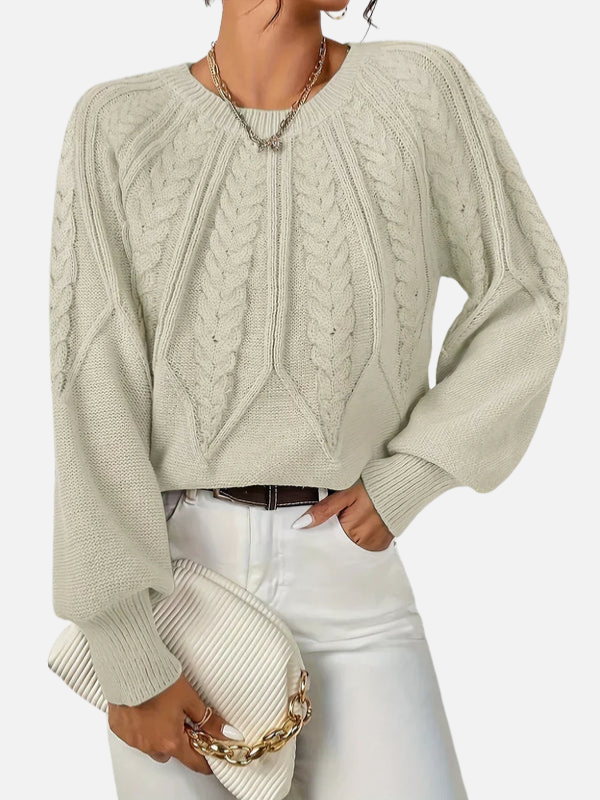 Mette | Cable Knit Jumper with Round Neck