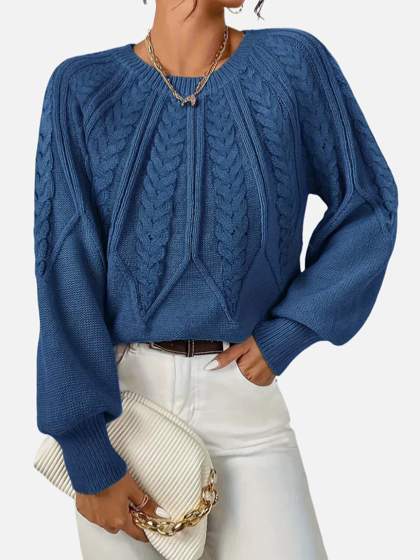 Mette | Cable Knit Jumper with Round Neck