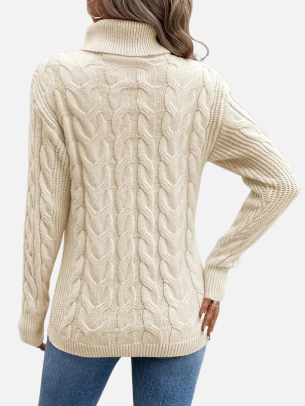 Kirsten | Cable Knit Jumper with Roll Neck – Ladies