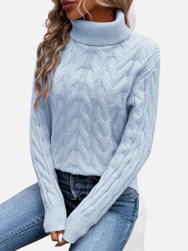 Kirsten | Cable Knit Jumper with Roll Neck – Ladies