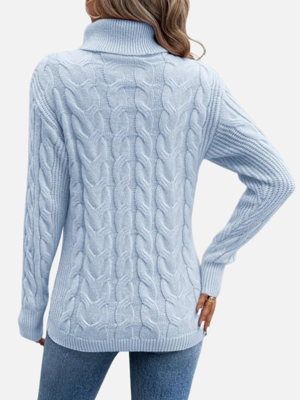 Kirsten | Cable Knit Jumper with Roll Neck – Ladies