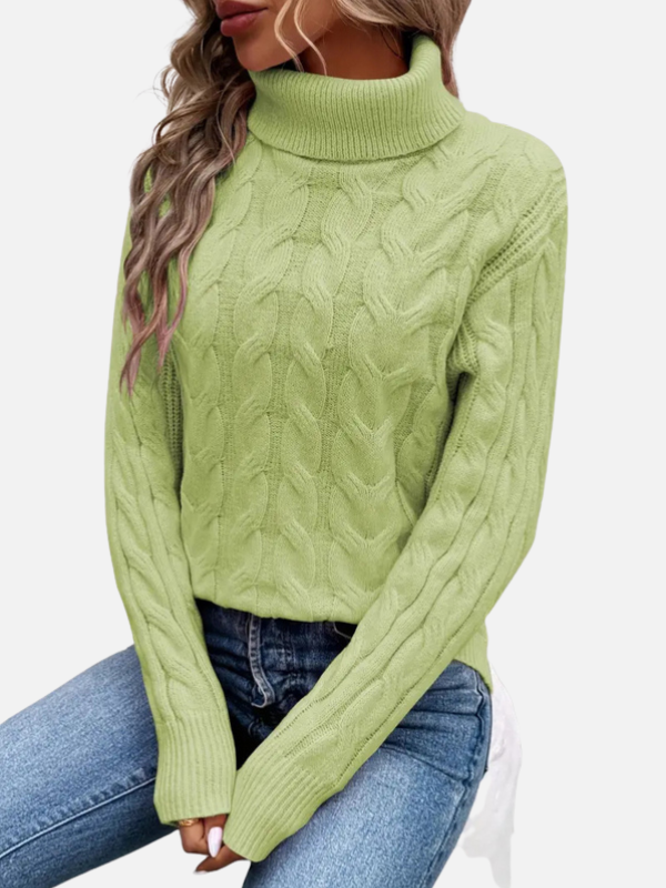 Kirsten | Cable Knit Jumper with Roll Neck – Ladies