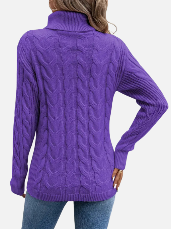 Kirsten | Cable Knit Jumper with Roll Neck – Ladies