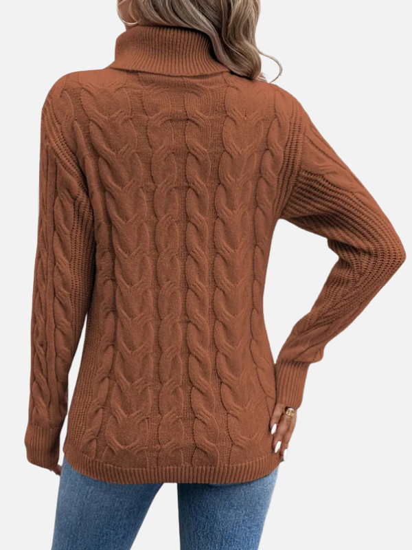 Kirsten | Cable Knit Jumper with Roll Neck – Ladies