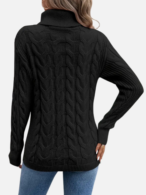 Kirsten | Cable Knit Jumper with Roll Neck – Ladies