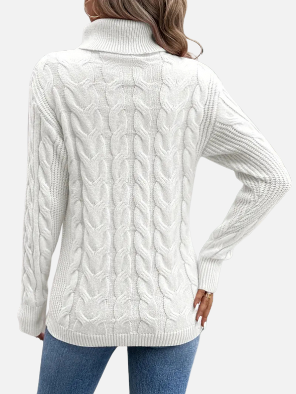 Kirsten | Cable Knit Jumper with Roll Neck – Ladies