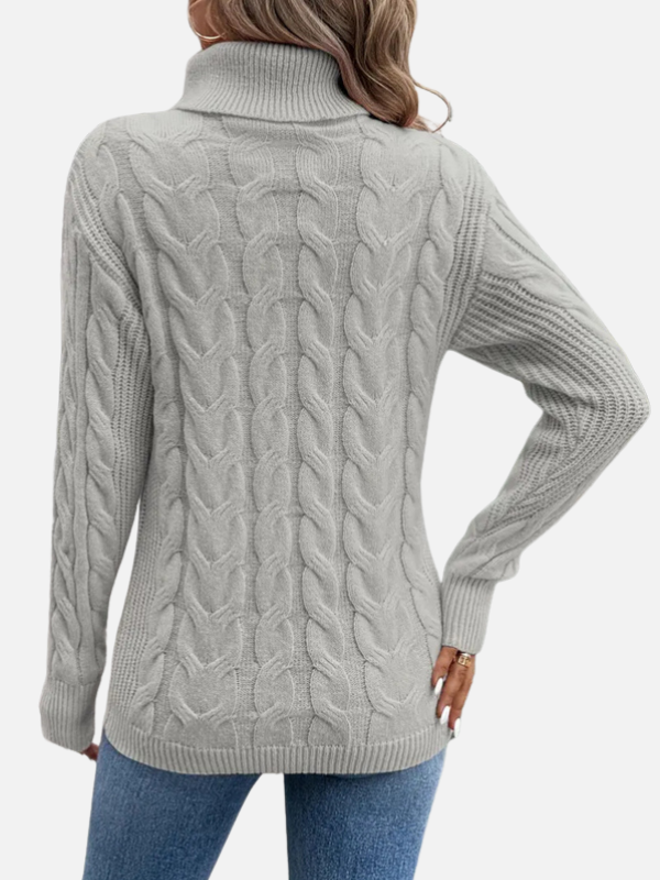 Kirsten | Cable Knit Jumper with Roll Neck – Ladies