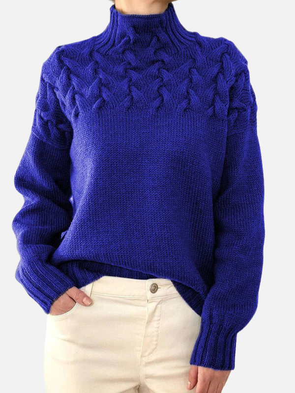 Hanne | Cable Knit Jumper with High Collar