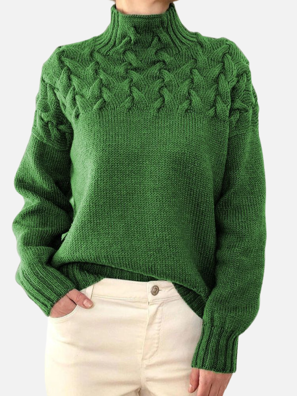 Hanne | Cable Knit Jumper with High Collar