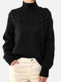 Hanne | Cable Knit Jumper with High Collar
