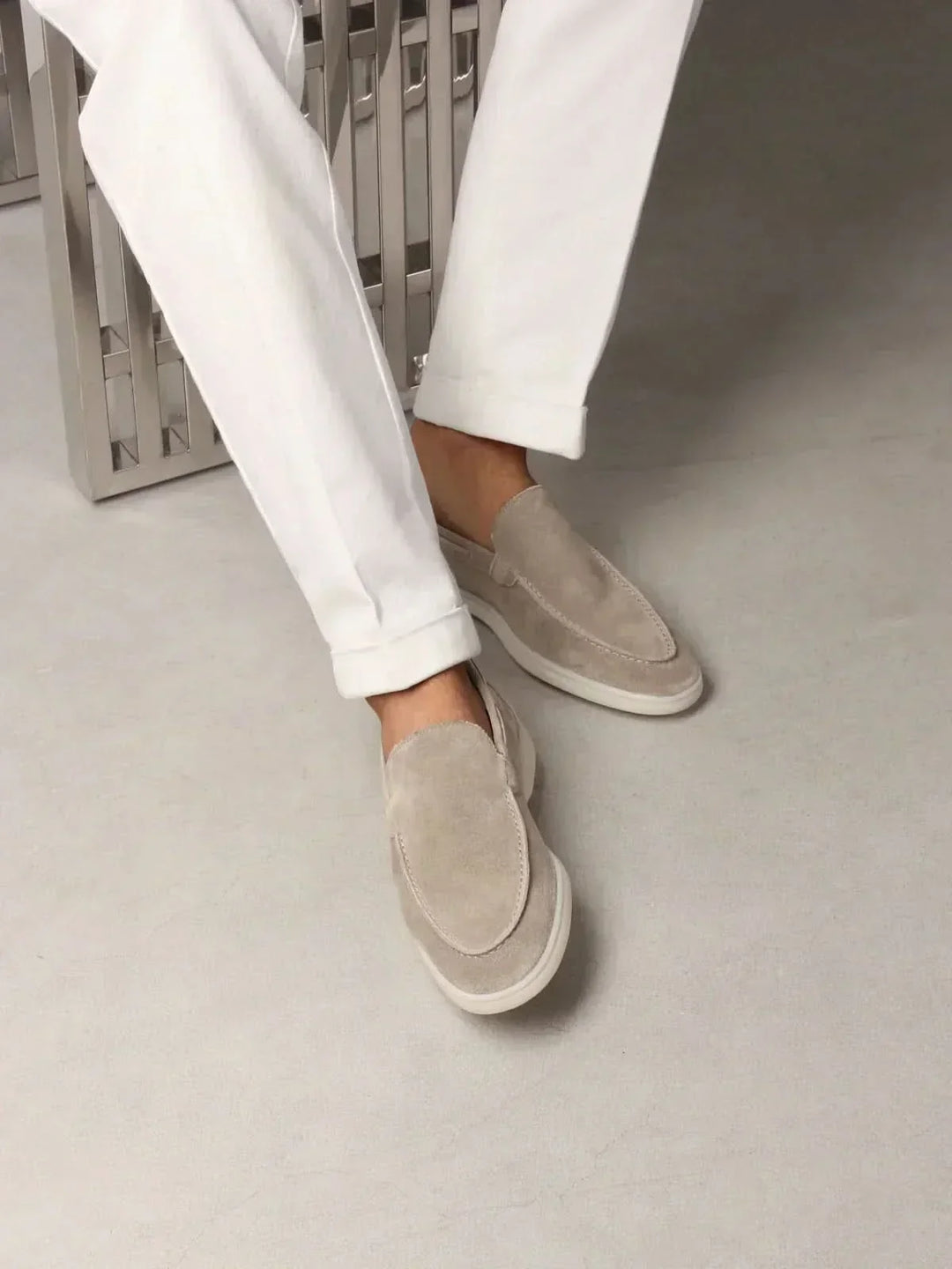 Classic Suede Loafer Light Grey