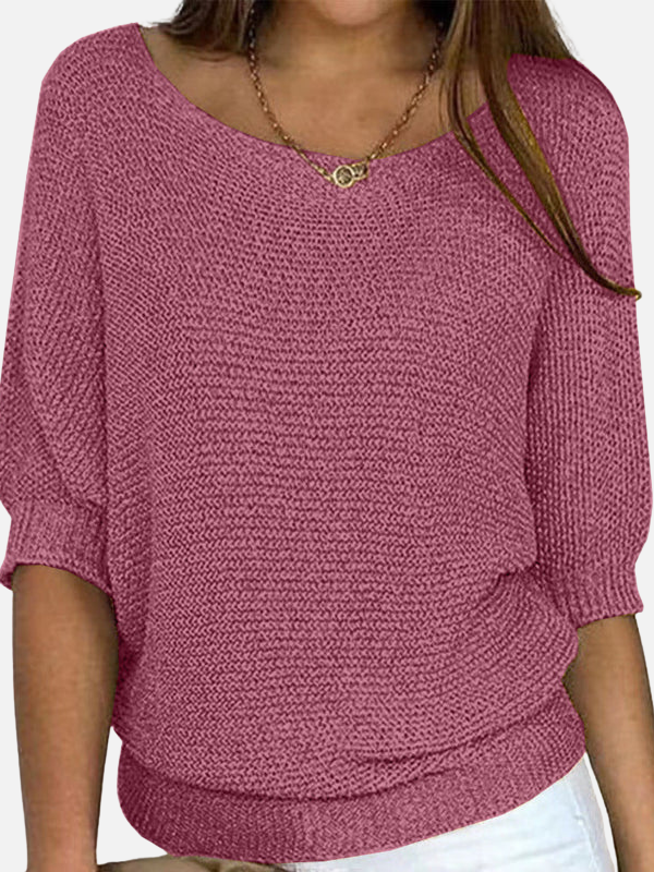 Marianne | Loose Knit Blouse with Boat Neck