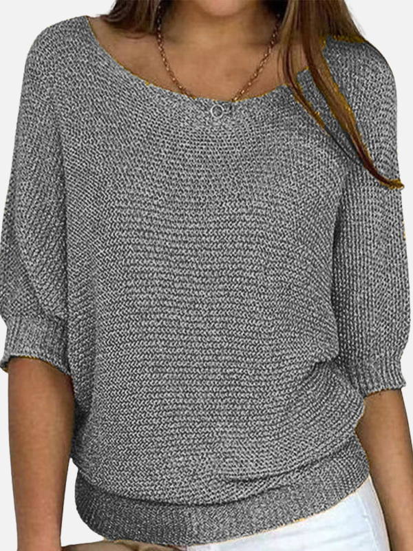 Marianne | Loose Knit Blouse with Boat Neck