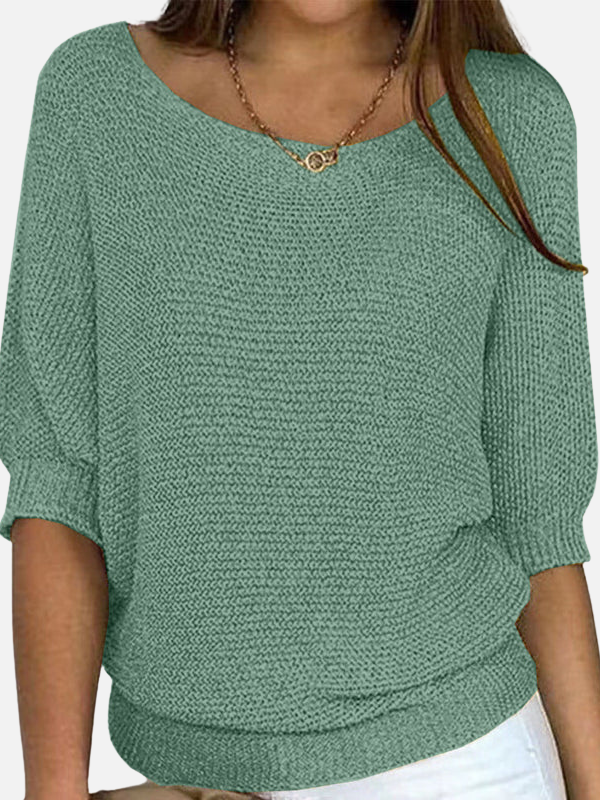 Marianne | Loose Knit Blouse with Boat Neck