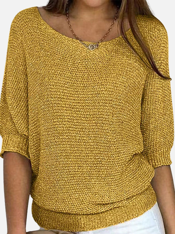 Marianne | Loose Knit Blouse with Boat Neck