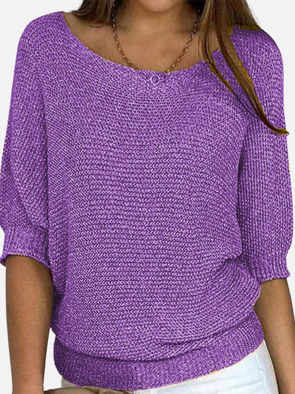 Marianne | Loose Knit Blouse with Boat Neck