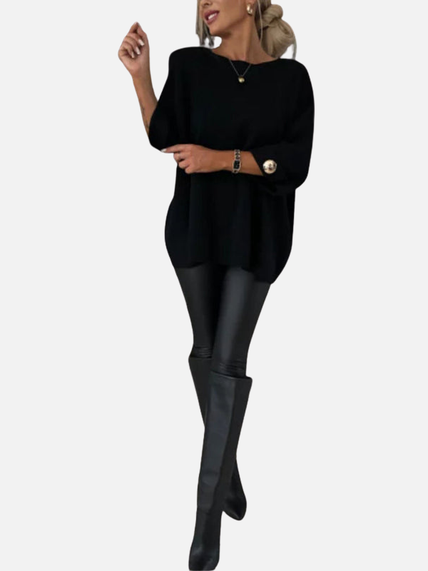Anne | Long Knit Blouse with Button Details