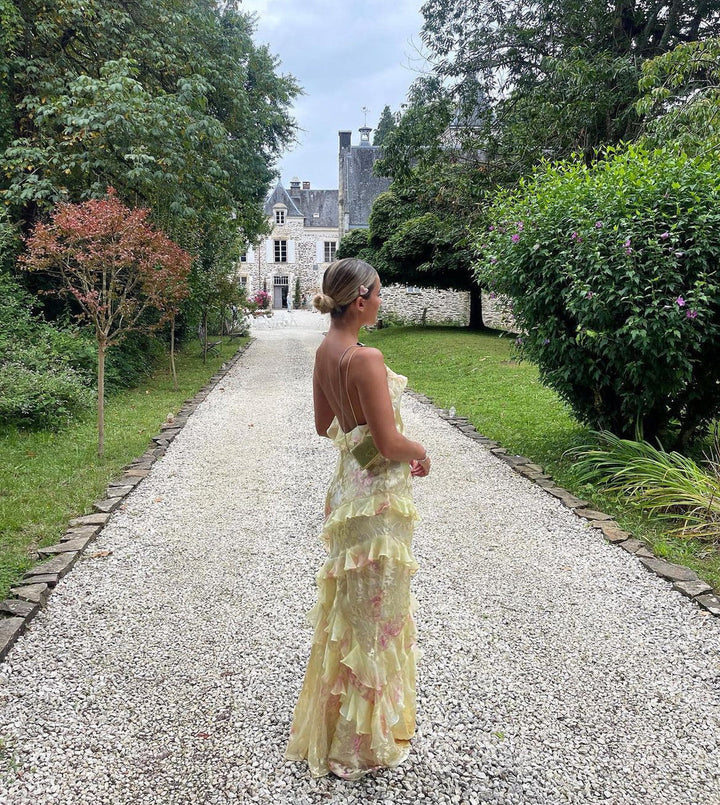 Olivia | Floral Ruffle Maxi Dress