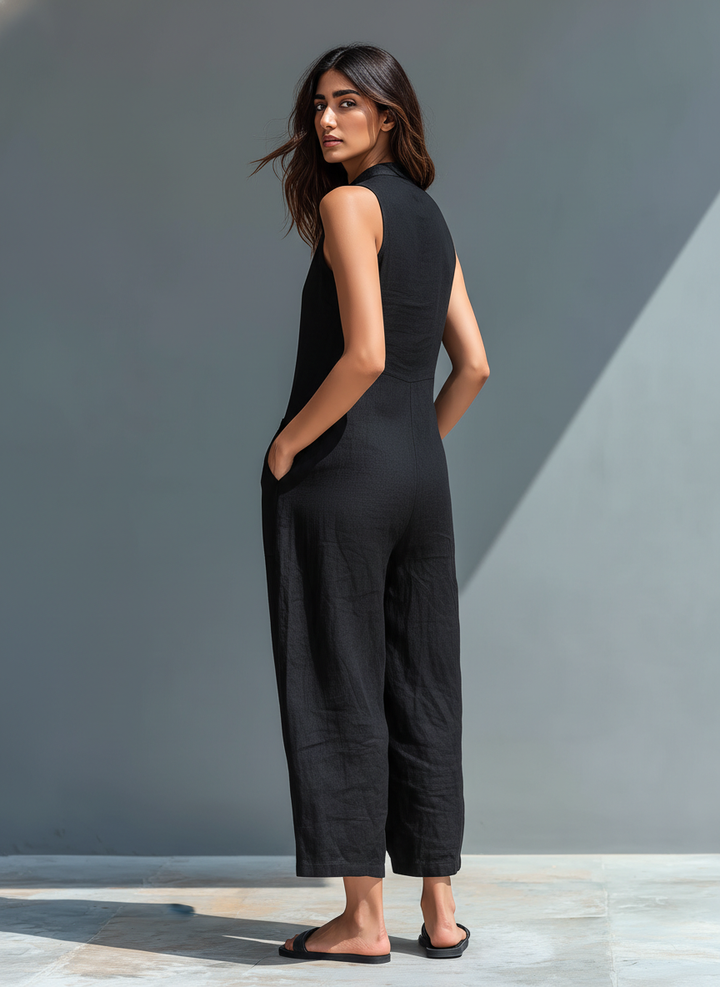 Sleeveless Linen Jumpsuits