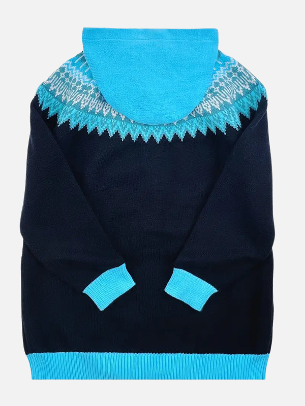 Kirsten | Patterned Hoodie Cardigan in Nordic Style