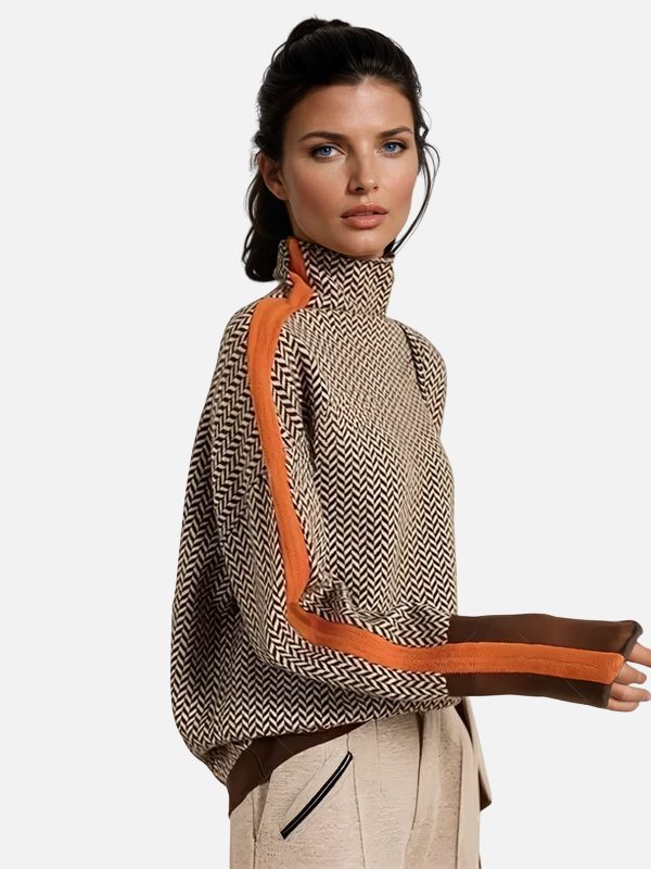 Susanne | Patterned Roll Neck Jumper