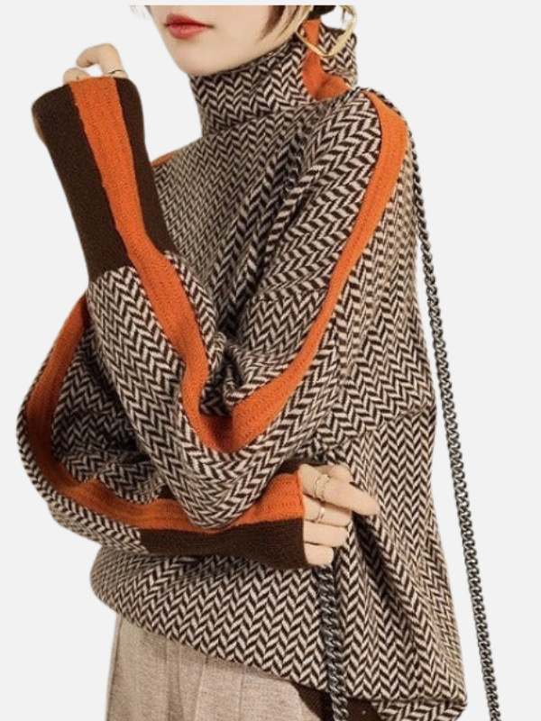 Susanne | Patterned Roll Neck Jumper