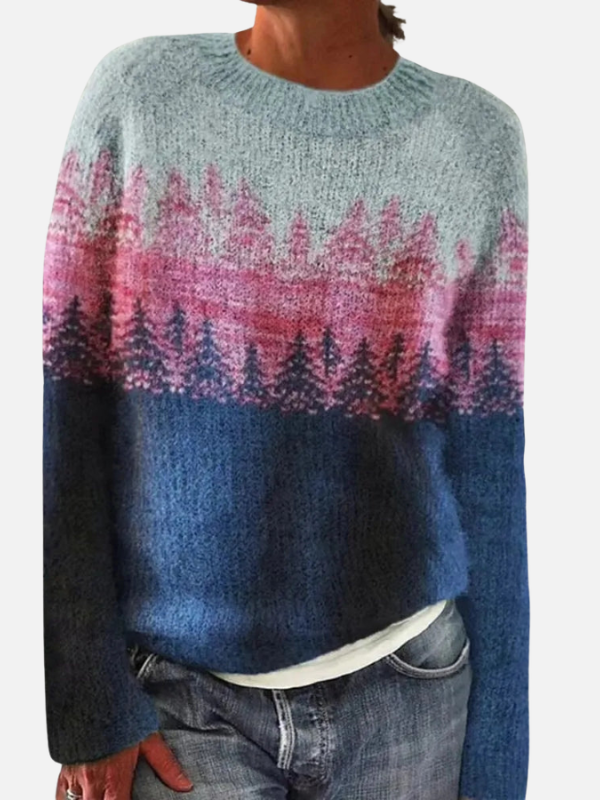 Maria | Patterned Knit with Forest Motif